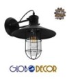 GLOBOSTAR® CELL 01118 Vintage Φωτιστικό Τοίχου - Απλίκα με Ντουί 1 x E27 AC 220-240V IP20 - Μαύρο - Μ33 x Π27 x Υ33cm